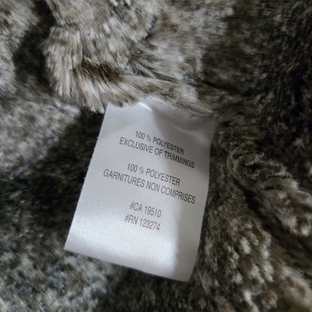 Lole Faux Fur Suede Coat Large Cream Zipper Pockets Full Zip Ultra Soft Boho - Picture 6 of 8